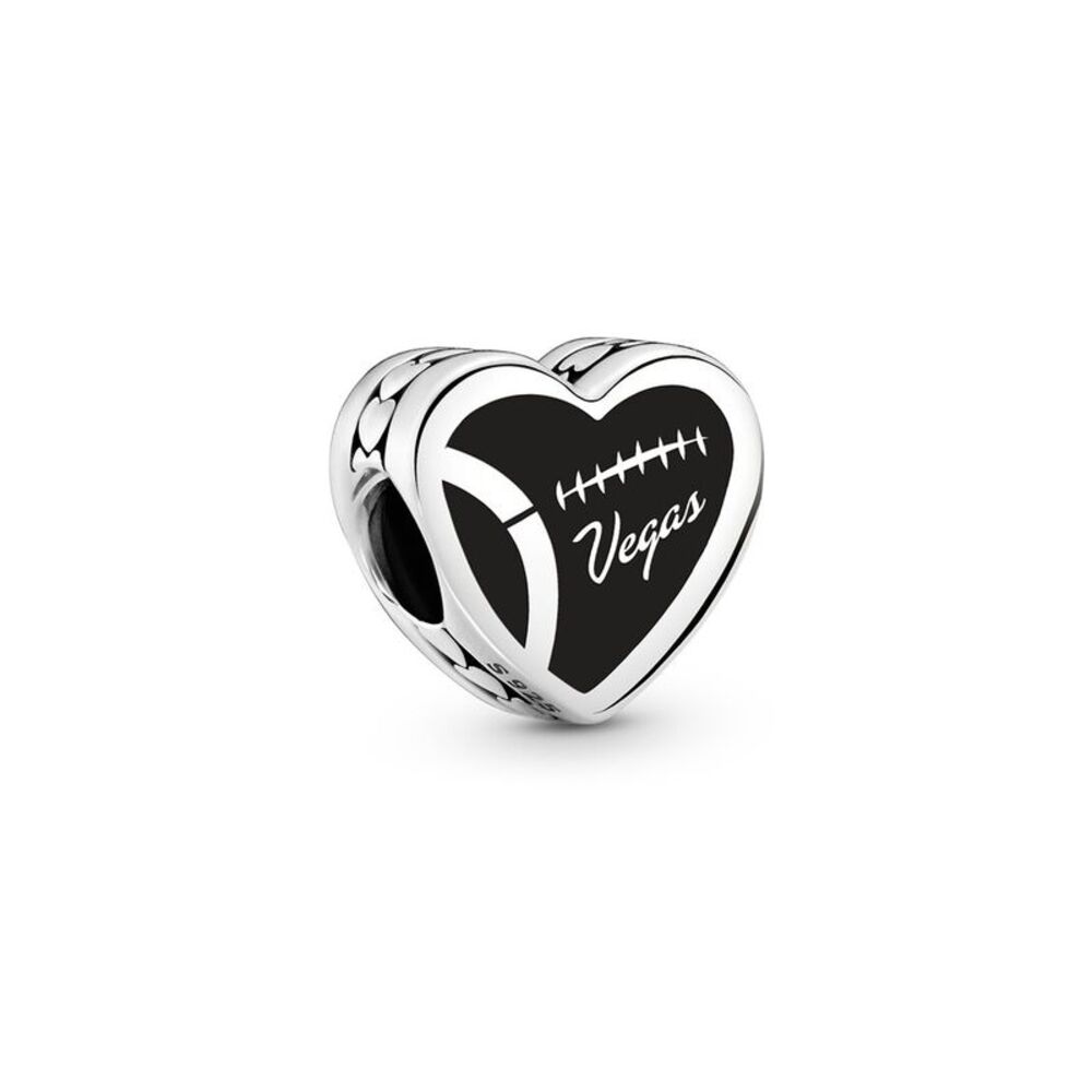 Pandora Moments Silver I Heart Football Charm